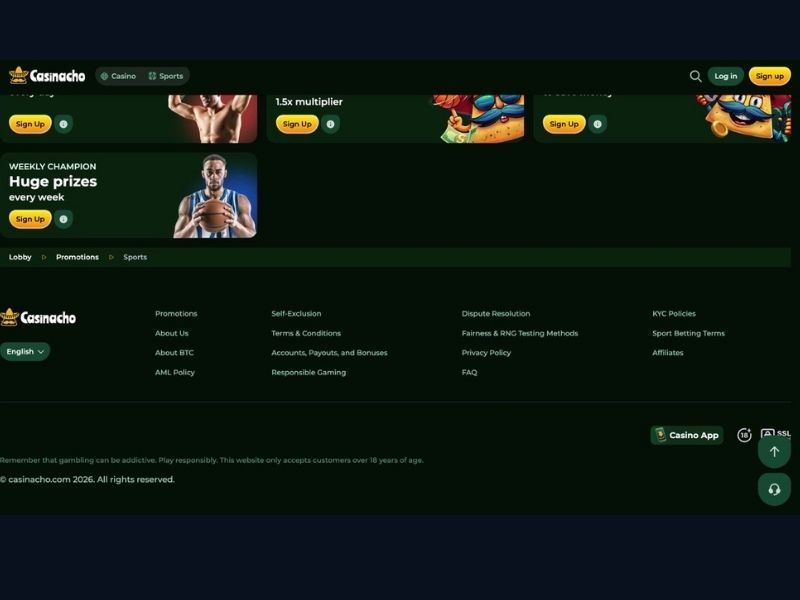 App-Einrichtung und Spielkatalog bei Casinacho Casino mobil für Deutschland